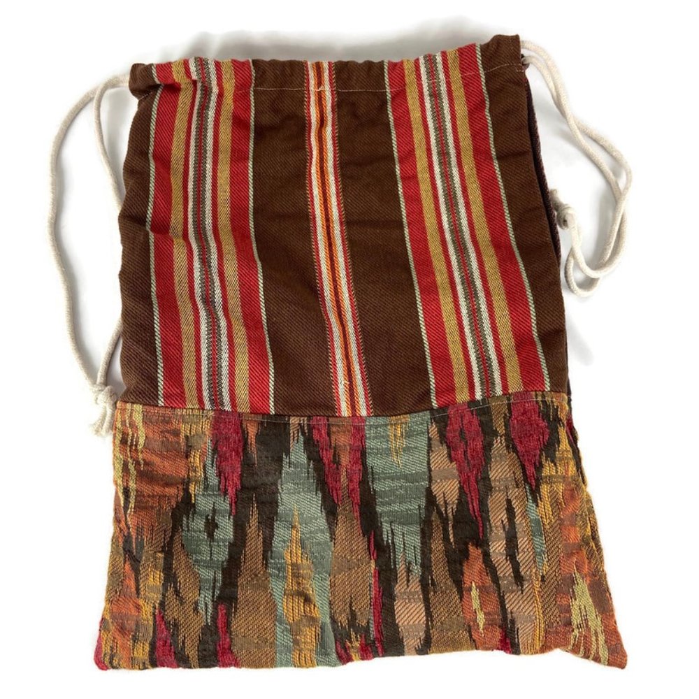 Tapestry Backpack Drawstring Boho Hippie - image 1